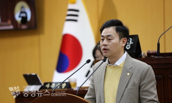 5분 발언하는 최기정 서산시의회 의원 / 충청뉴스 최형순 기자