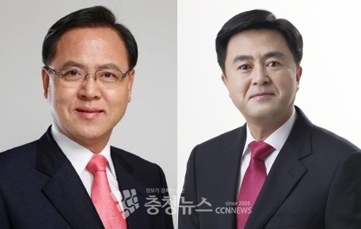 (왼쪽부터) 자유한국당 이명수 인재영입위원장, 김태흠 신적폐저지특별위원장