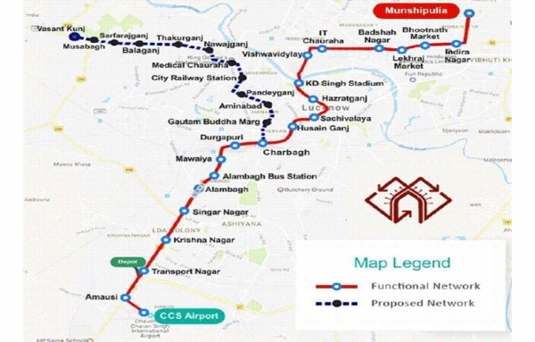 인도 럭나우 메트로 노선도