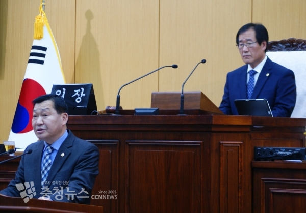 5분발언하는 맹정호 의원