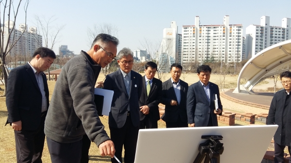 김재현 산림청장 미세먼지 저감숲 관련 천안시 방문