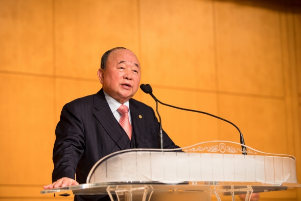 남서울대, 개교25주년 맞아 기념예배에서 이재식 이사장 인사말 모습