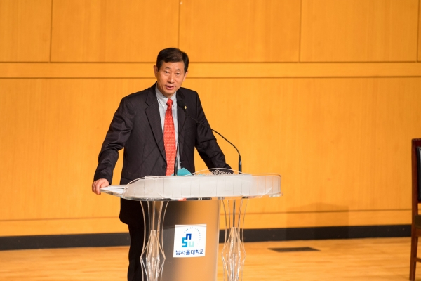 남서울대, 개교25주년 맞아 기념예배에서 윤승용 총장 축사 모습