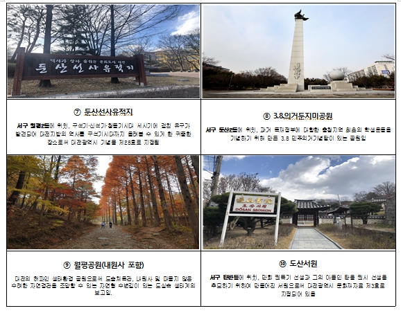 「대전 서구 함께 가고 싶은 열곳」간략 설명