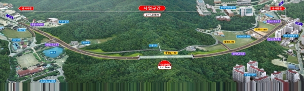 유량~안서간 도시계획도로(중로2-127호) 노선도)