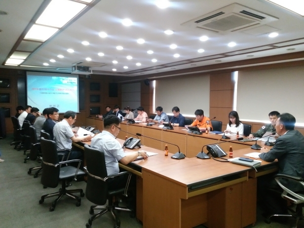 화재대응 실제훈련 유관기관 회의 장면.