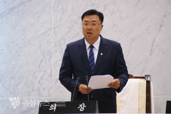 개회사하는 김기재 당진시의회 의장 / 충청뉴스 최형순 기자