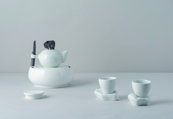 김다은 作, 자연을 담은 다기세트, 백자토, 투명유