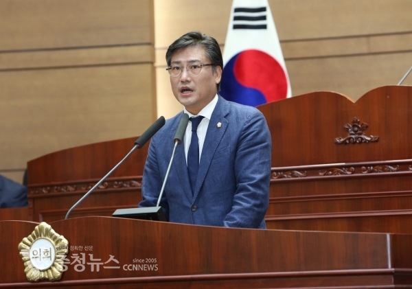 5분 발언하는 배성민 천안시의회 의원