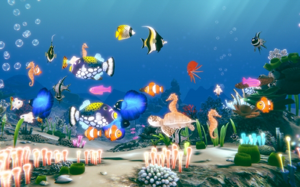 뉴딘미다트의 동요 미디어아트 제품 ‘스케치’의 ‘바다’ 콘텐츠