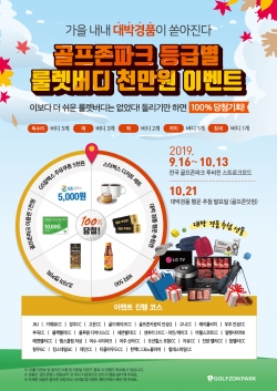 골프존파크 등급별 룰렛버디 천만원 이벤트 포스터