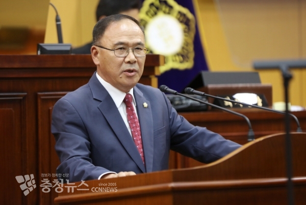 5분 발언하는 조동식 서산시의회 의원