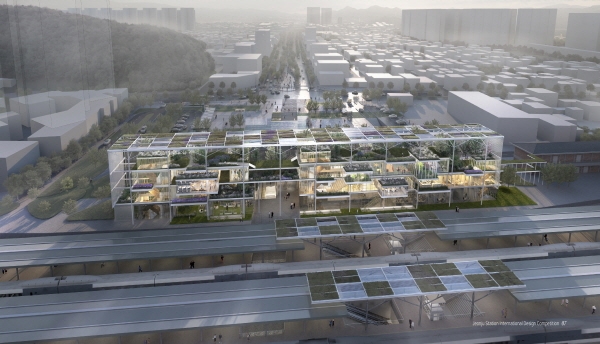 전주역사 국제설계공모 당선작품 조감도(후면).