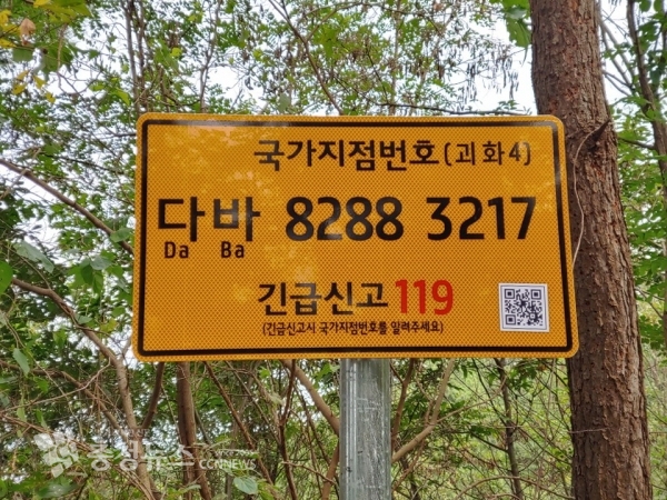 국가지점번호설치 (사진 = 세종시 토지정보과 제공)