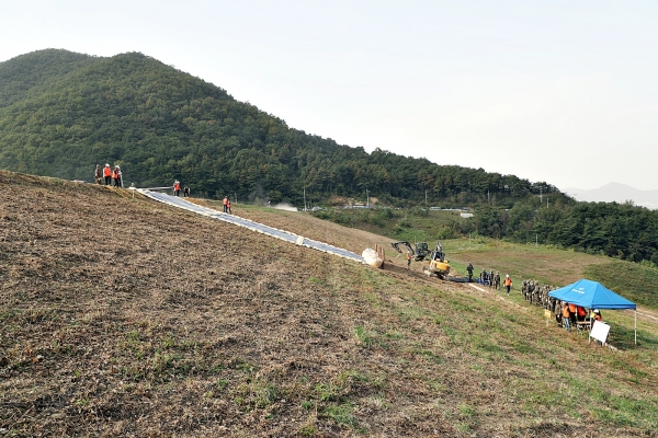 제방복구작업 전경