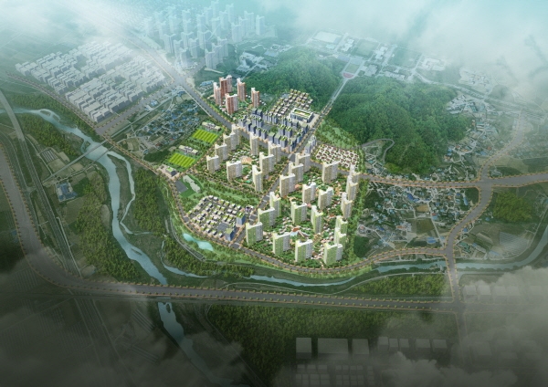 아산 탕정지구 도시개발사업 예상조감도(개발계획의 변경 및 건축에 따라 달라질 수 있음)