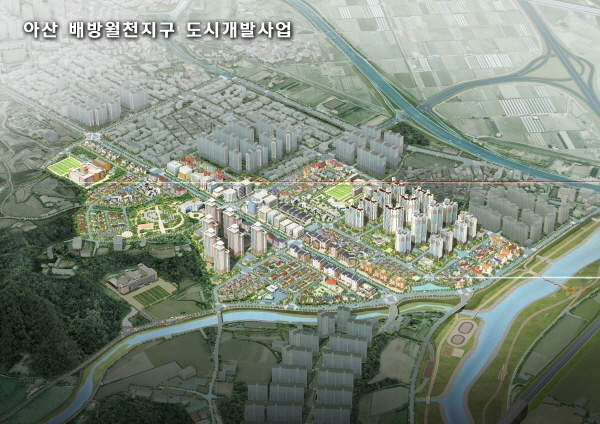 아산 월천지구 도시개발사업 예상조감도 (건축에 따라 달라질 수 있음)