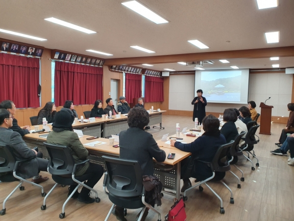 대술면행정복지센터에서 열린 치매안심마을 성과공유회 모습