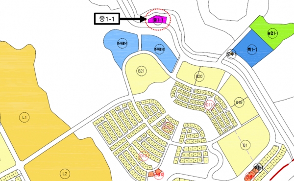 종교용지 위치도