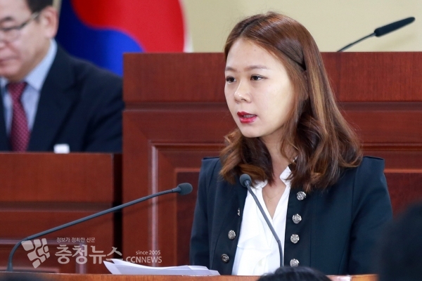 5분 발언 하는 김미영의원 / 충청뉴스 최형순 기자