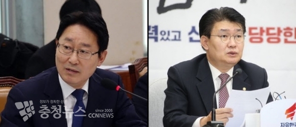 (왼쪽부터) 민주당 박범계 의원, 한국당 정용기 의원