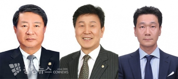 (왼쪽부터) 손영화, 양길모, 이승찬 대전시체육회장 선거 입후보 예정자