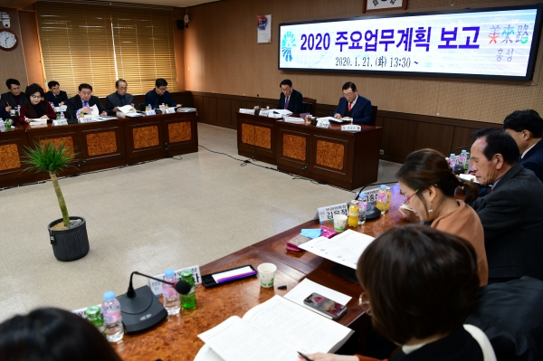 홍성군 2020 주요업무계획 보고회 개최 모습