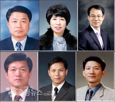 (왼쪽부터 시계방향)서정묵, 양정숙, 안성호, 전종현, 원유식, 김학태