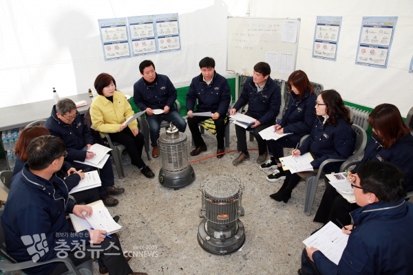 아산시의회, 초사동 현장대책본부에서 확대간부회의