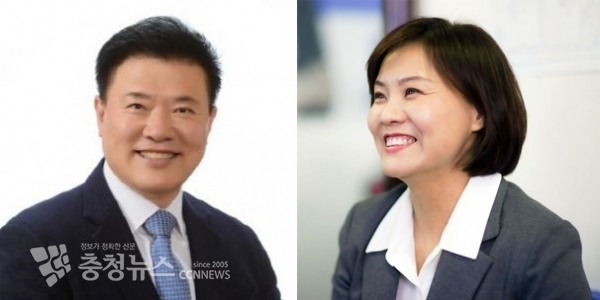 왼쪽부터 김학민, 최선경 후보