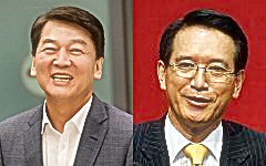 국민의당 안철수 대표(왼쪽)와 미래통합당 김형오 공천관리위원장.
