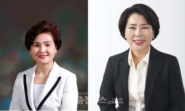 (왼쪽부터) 장미화, 최병순 미래통합당 서구나 선거구 기초의원 후보