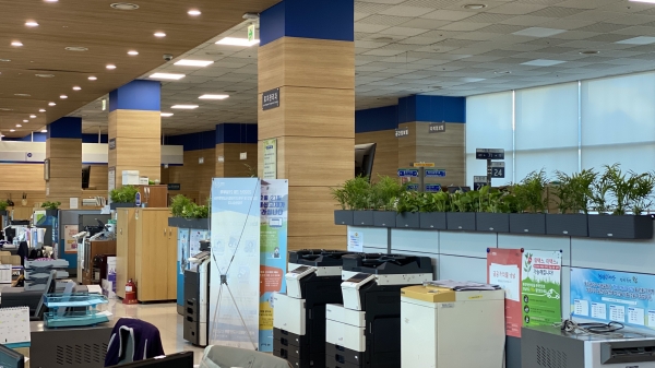 그린오피스로 조성한 당진시청 민원실 모습