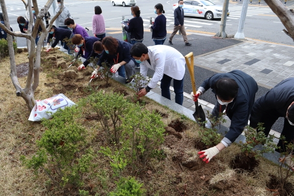 식목행사 진행 모습
