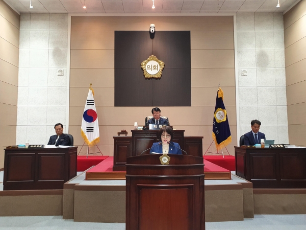 김근수 금산군의원 5분발언 모습