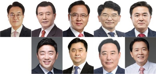 정진석, 홍문표, 이명수, 박완주, 김태흠, 성일종, 어기구, 김종민, 강훈식 의원[왼쪽 위부터 시계방향]