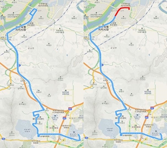 기존(왼쪽) 노선도와 신규(오른쪽) 노선도