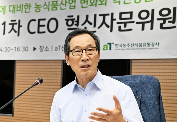 CEO 혁신자문위원회에서 발언 중인 이병호 사장