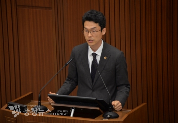 5분 자유발언 하는 노종용 세종시의회 의원 / 충청뉴스 최형순 기자