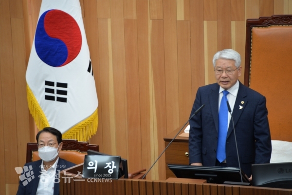 개회하는 서금택 세종시의회 의장 / 충청뉴스 촤형순 기자