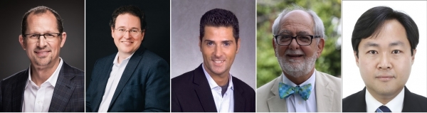 (왼쪽부터) 제프 마지온칼다 코세라 최고경영자, 벤 넬슨 미네르바스쿨 최고경영자, 앤서니 살시토 MS 교육부문 부사장, 바람 베크라드니아 영국 고등교육정책연구원장, 강상욱 과기정통부 미래인재정책국장.