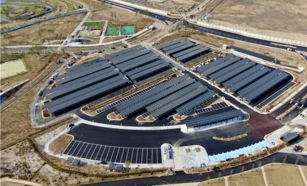 중앙공원 및 수목원 주차장 태양광발전설비 설치 전경