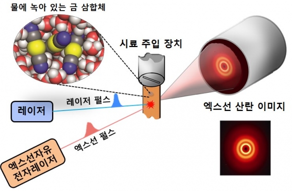 펨토초 엑스선 회절법 실험 과정 모식도
