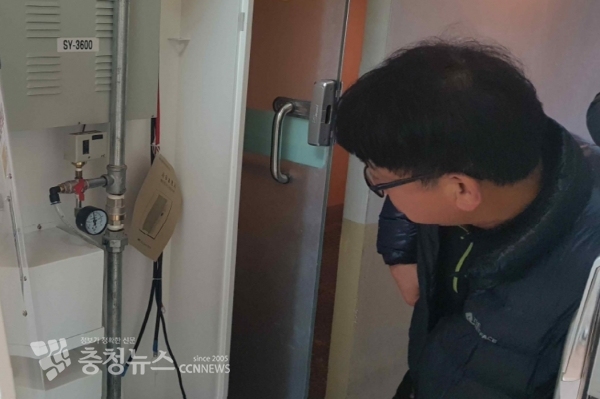 전의초 간이스프링클러 검사 사진