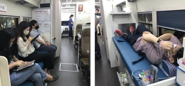 3일 대전·충남·세종 혈액원을 통해 코로나 19 장기화에 따른 국가적 혈액 수급난을 함께 극복 헌혈 동참 모습