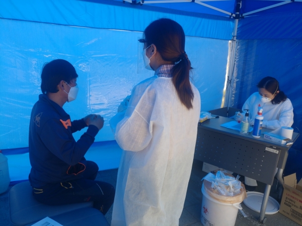 금산군 고위험 집단시설 전수조사 모습