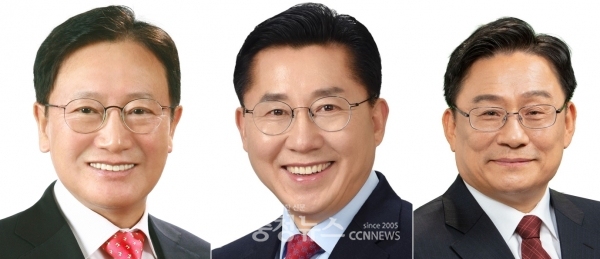 (왼쪽부터) 미래통합당 김동완(당진) 당협위원장, 박경귀(아산을) 당협위원장, 박찬주 전 육군대장