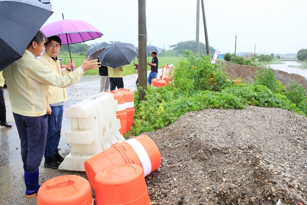 맹정호 서산시장, 집중호우 피해현장 즉시 점검 (운산면)
