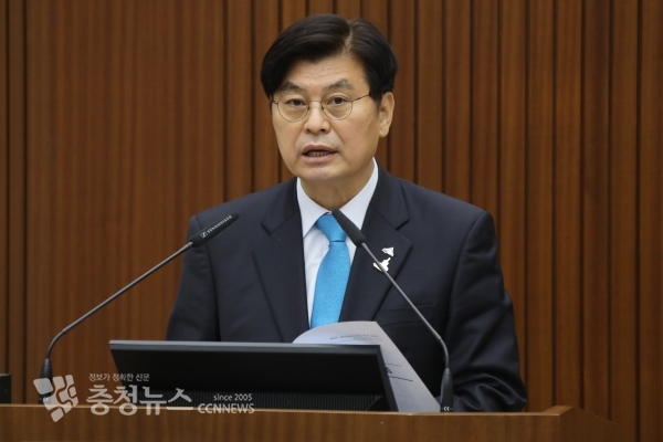 시정연설하는 이춘희 세종시장 / 충청뉴스 최형순 기자