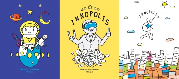 (왼쪽부터) 발달장애인 아티스트 대표 작품명 우주여행자, Future, Light